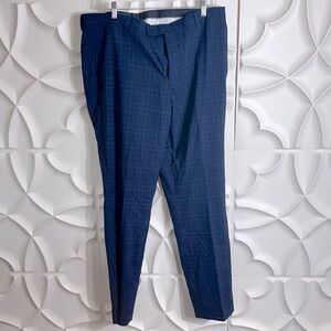 The savile row company Hoxton blue plaid pants sz 38W x 44.    (91)